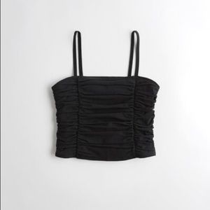 Hollister Ruched Crop Cami in Black